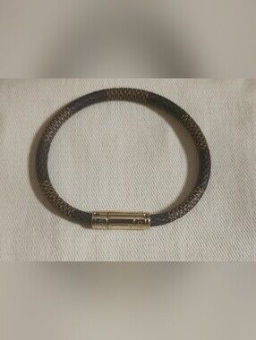 Louis Vuitton Keep It Bracelet Leather Damier Ebene With Dust Bag And Box